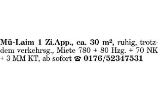 Wohnung mieten in 80689 München, 1 Zi.App., ca. 30 m²