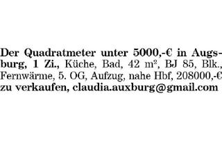 Wohnung kaufen in 86150 Augsburg, Der Quadratmeter unter 5000,-€ in Augsburg