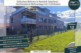 Wohnung kaufen in 26683 Saterland, Kapitalanlage o. Eigenheim? Exklusive 2 Zi.-Whg. in moderner Wohnanlage mit TERRASSE (WH12)