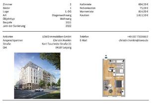 Wohnung mieten in Kurt-Eisner-Straße 87, 04275 Südvorstadt, Zweiraumwohnung im Neubau