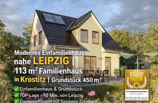 Einfamilienhaus kaufen in 04509 Krostitz, Modernes Einfamilienhaus nahe Leipzig – 113 m² Familienglück mit Garten | Grundstück 450 m² in Kr