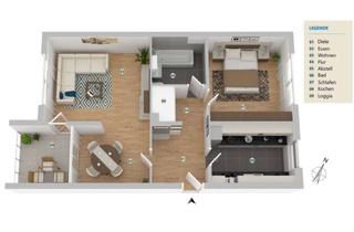 Wohnung mieten in Am Kurpark 2a, 23843 Bad Oldesloe, Gepflegte 2-Zimmer Wohnung mit Balkon im 5. OG in Bad Oldesloe