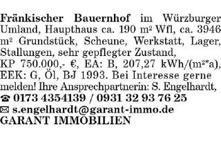 Bauernhaus kaufen in 97070 Würzburg, Fränkischer Bauernhof