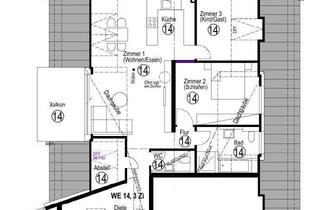 Wohnung mieten in Mühlstraße, 71083 Herrenberg, Dachgeschoß-Traum: 3,5-Zimmer-Neubauwohnung mit Balkon, EBK, Stellplatz in Herrenberg