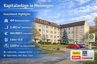 Anlageobjekt in Leipziger Straße 70a, 98617 Meiningen, Wohnungspaket Meiningen – 44 WE | 2.482 m² | Faktor 12,8 | 164.000 € Miete | Innenstadtlage