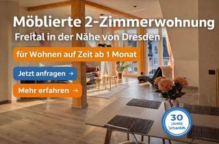 Immobilie mieten in Zöllmener Straße, 01705 Freital, 2-Zimmer-Appartement mit TV, Wlan, Doppelbett und Schlafcouch, Küche, Bad/WC, Waschmaschin