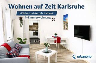 Immobilie mieten in Marktstrasse, 76185 Mühlburg, Möblierte 1-Zimmerwohnung mit TV, WLAN, Küchenzeile, Dusche/WC, Waschmaschine, Nähe S-Bahn