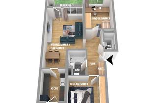Wohnung kaufen in 09224 Grüna, Kernsanierte – helle 3-Raum-Wohnung mit 2 Terrassen, Garten und Tiefgaragenstellplatz in Grüna