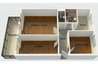 Wohnung mieten in 76133 Innenstadt-Ost, 3-Zimmer-Wohnung mit großem Süd-Balkon in Karlsruhe-Innenstadt-Ost am Lidellplatz