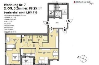Wohnung mieten in Johannes-Daur-Straße 23, 70825 Korntal-Münchingen, Neubau: 3-Zimmer-Wohnung mit tollem Grundriss, Loggia, Süd-West-Ausrichtung, zentrale Lage