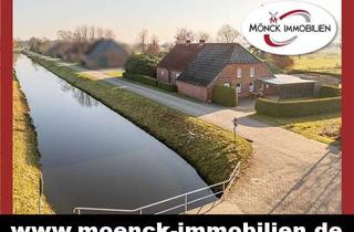 Haus kaufen in 26629 Großefehn, Renovierungsbedürftiges Landhaus am Kanal mit Weideland