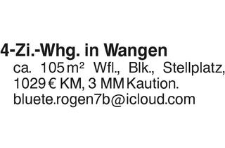 Wohnung mieten in 73117 Wangen, 4-Zi.WHG in Wangen