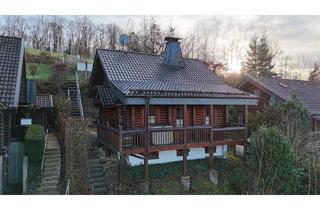 Einfamilienhaus kaufen in 57439 Attendorn, Attendorn - #KOMINOS IMMOBILIEN# Finnisches Blockbohlenhaus mit Kamin, Keller & Listerblick