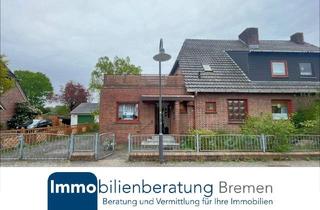 Doppelhaushälfte kaufen in 28779 Bremen, Bremen - Doppelhaushälfte mit Anbau und Garage auf großem Grundstück