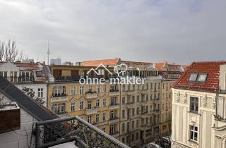 Wohnung mieten in Prenzlauer Berg, 10407 Berlin, Möblierte Dachgeschosswohnung mit Balkon & Fernsehturmblick - Wohnen auf Zeit im Bötzowkiez