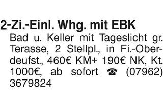 Wohnung mieten in 74579 Fichtenau, 2-Zi.-Einkl. Whg. mit EBK