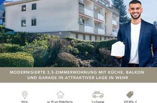 Wohnung kaufen in Markgrafenstraße, 79664 Wehr, LFI | Modernisierte 3,5-Zi.-Wohnung mit Garage und zwei Balkonen | mit Garten und Ausblick in Wehr