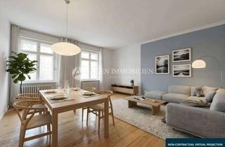 Wohnung kaufen in Reichsstraße 65A, 14052 Berlin, Stilvolle 3-Zimmer-Altbauwohnung mit Terrasse und idealem Grundriss.