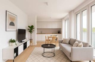 Wohnung kaufen in Tunnelstraße 94B, 86156 Augsburg, Augsburg - Komfort für Pendler - möblierte 2-Zimmer-Wohnung mit Aufzug, Balkon & Fußbodenheizung in Citynähe