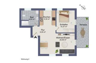 Wohnung mieten in Bahnhofstraße 31, 89129 Langenau, Neubau-Erstbezug Stilvolle 2,5-Zimmer-EG-Wohnung 2 (70m²) mit Stellplatz in Langenau