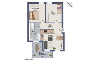Wohnung mieten in Bahnhofstraße 31, 89129 Langenau, Neubau-Erstbezug Stilvolle 3-Zimmer-1.OG-Wohnung 3 (71,59m²) mit Stellplatz in Langenau