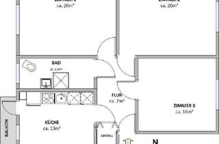 Wohnung mieten in Körnerstraße 21, 27576 Lehe, Helle 3-Zimmer-Wohnung mit Balkon im 2. OG in Bremerhaven-Lehe