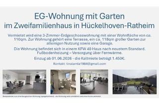 Wohnung mieten in Diebsweg 46, 41836 Hückelhoven, EG-Wohnung mit Garten im Zweifamilienhaus in Hückelhoven-Ratheim