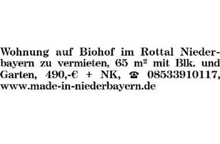 Wohnung mieten in 84028 Landshut, Wohnung auf Biohof