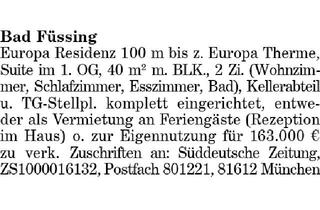 Wohnung kaufen in 94072 Bad Füssing, Suite in Europa Residenz Bad Füssing