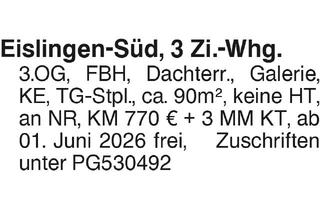 Wohnung mieten in 73054 Eislingen, Eislingen-Süd, 3 Zi.Whg.