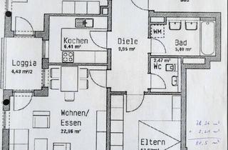 Wohnung mieten in 89081 Grimmelfingen, Attraktive 3-Zimmer Wohnung (80m²) im 1. OG, in Ulm-Grimmelfingen