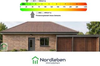 Doppelhaushälfte kaufen in Papenburger Str. 59, 26817 Rhauderfehn, Neubau-Erstbezug: Barrierefreier A+ Bungalow als Doppelhaushälfte in Westrhauderfehn (WE2)