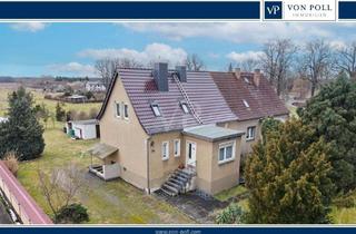 Haus kaufen in 01945 Hermsdorf, Ländliche Wohnidylle - DHH mit Doppelcarport und großen Garten- und Wiesenflächen