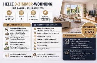 Wohnung kaufen in 74523 Schwäbisch Hall, Schwäbisch Hall - Helle 3 Zimmerwohnung mit Balkon in Hessental - provisionsfrei