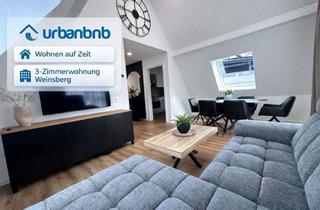 Immobilie mieten in Zeppelinstr, 74189 Weinsberg, 3-Zimmerwohnung mit Wlan, Tv, Küche, Dusche/WC, Waschmaschine und Parkplatz