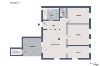 Wohnung kaufen in 71332 Waiblingen, Neubaustandard im Zentrum: 3-Zimmer-Erdgeschosswohnung mit Balkon, Garten und Tiefgaragenplatz!