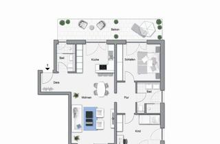 Wohnung mieten in Bekstraße, 75180 Dillweißenstein, Hochwertige, moderne 3-Zimmer-Wohnung mit Terrasse und Gartenanteil
