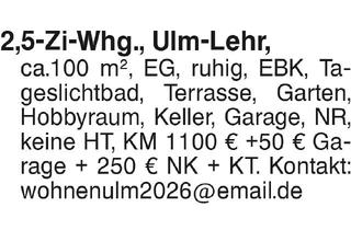 Wohnung mieten in 89081 Ulm, 2,5-Zi