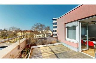 Wohnung kaufen in 64295 Darmstadt, Stilvolle Dachgeschosswohnung mit sonniger Gartenterrasse und Tiefgaragenstellplatz am Holzhofpark