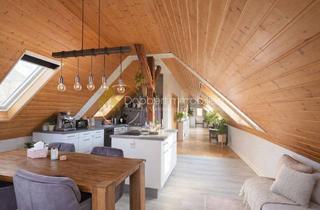 Wohnung kaufen in Kirchstraße 47, 74544 Michelbach an der Bilz, Außergewöhnliche Dachgeschosswohnung mit 3 Balkonen, Holzofen & Garage