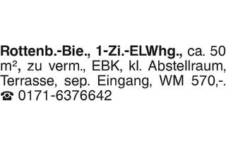 Wohnung mieten in 72108 Rottenburg, Rottenb., 1-Zi.-ELWhg.