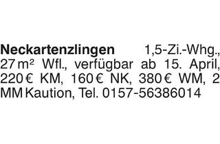 Wohnung mieten in 72654 Neckartenzlingen, Neckartenzlingen