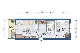 Wohnung mieten in Grüntalstr., 04626 Schmölln, Gemütliche 1-Zimmer-Wohnung im HP mit Balkon und Dusche