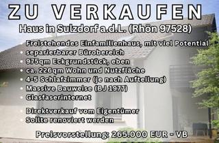 Einfamilienhaus kaufen in 97528 Sulzdorf, Sulzdorf an der Lederhecke - Haus in der Rhön (großes Grundstück, Büroräume & Potential)