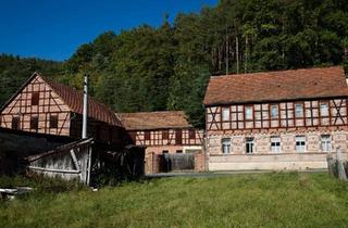 Bauernhaus kaufen in 07333 Unterwellenborn, Unterwellenborn - Rohdiamant - histor. Dreiseithof Bauernhaus Fachwerk Land Wald