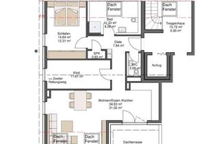 Wohnung mieten in Uhlandstraße 35, 73249 Wernau, Erstbezug Neubau 3 Zimmer DG Wohnung mit Loggia in Aussichtslage