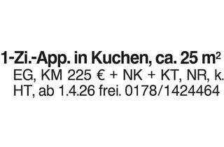 Wohnung mieten in 73329 Kuchen, Kuchen, 1-Zi.-App.