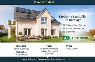 Einfamilienhaus kaufen in 86165 Augsburg, Augsburg - Exklusiver Neubau EFH (266 m²) | KfW 40+ mit PV Anlagen| Einliege