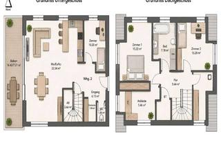 Wohnung kaufen in Auf Der Ebene, 97980 Bad Mergentheim, Stilvolle 4 Zimmer Neubau Maisonettewohnung mit Hausgefühl - 3 Schlafzimmer, Balkon