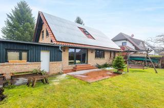 Haus kaufen in 15374 Müncheberg, Blockbohlenhaus mit Fußbodenheizung, Photovoltaik uvm. in Müncheberg - Nachhaltig mit Urlaubsflair!